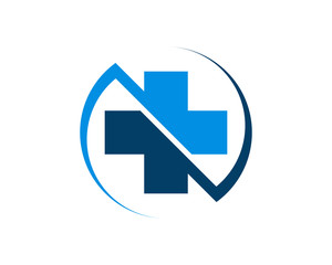 Abstract medical symbol with blue colors
