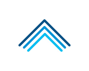 Simple abstract three mountain with blue line