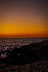 Skyline Sunset on the beach concepto de paz vacaciones veranos calurosos