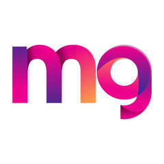 Initial Letter MG Logo Lowercase, magenta and orange, Modern and Simple Logo Design.