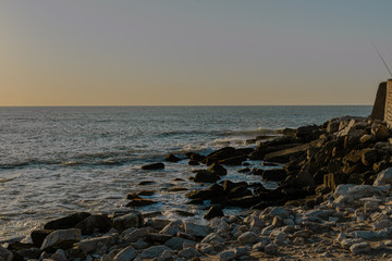 Skyline Sunset on the beach concepto de paz vacaciones veranos calurosos