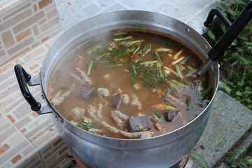 boiling water in a pot