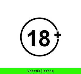 Under 18 icon vector logo design template