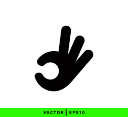 OK hand icon vector logo design template