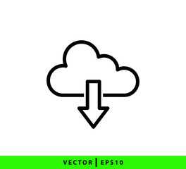Cloud computing icon vector logo design template