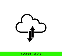 Cloud computing icon vector logo design template
