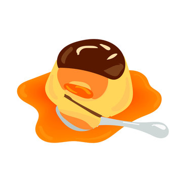 Pudding Cartoon Vector  Illustration