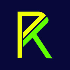 minimal simple initial based  R letter logo design 