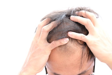 Fototapeta premium Businessman working a stressful situation on white background