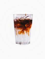 3D rendering,  coffee in glass on isolate white background 