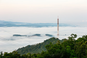 the fog  on the mountain