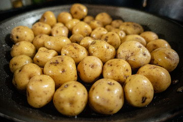 Cooking Creole potato also named yellow potato (Solanum phureja) 
