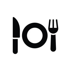 Black solid  icon for dinner