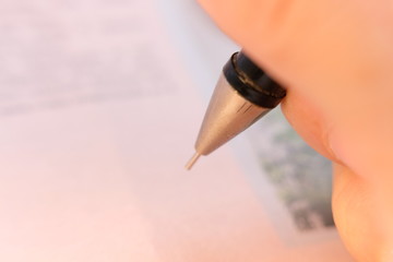 close up of hand writing