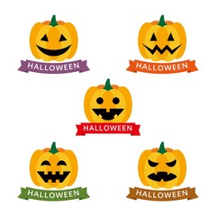 ハロウィン　リボン付きかぼちゃのおばけセット