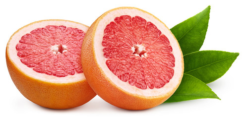 Grapefruit with green leaf healthy