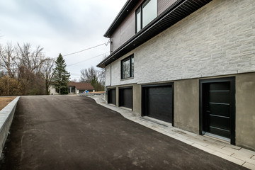 New big luxury modern house in Montreal's suburb partially furnished with backyard, empty rooms, closets, basement and garage