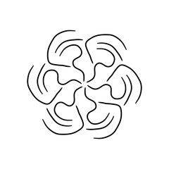 Fototapeta premium Circular pattern in form of mandala for Henna, Mehndi, tattoo, decoration. Decorative ornament in ethnic oriental style. Coloring book page.