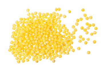 millet isolated on white background. Top view