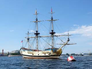 Vintage sailing ship in Saint Petersburg, Russia