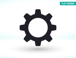 Gears vector icon , lorem ipsum Flat design