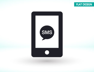 Sms phone vector icon , lorem ipsum Flat design