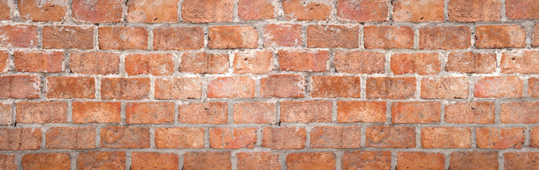 Abstract red brick wall texture light gray old stucco and vintage brickwork pattern background in...