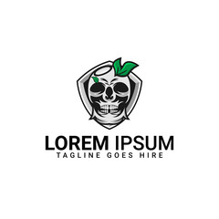 the skull logo with the left side of the leaf is suitable for gaming, esport logo designs