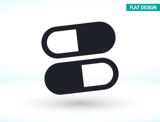 Pills vector icon , lorem ipsum Flat design