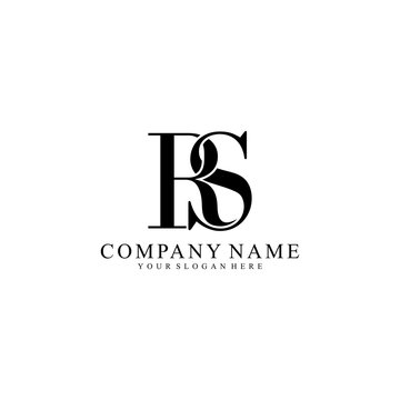 RS or SR Letter Initial Logo Design, Vector Template