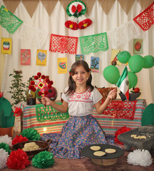 Niña mexicana fiestas patrias viva mexico independencia de méxico lindo y querido tradicional ojo...