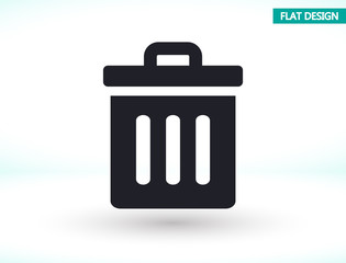 Trash vector icon , lorem ipsum Flat design