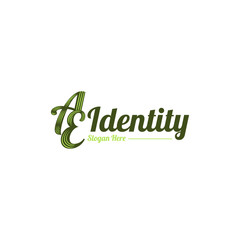 A E AE Initial handwriting or handwritten logo for identity. Logo with signature and hand drawn style. AE Brush Stroke Letter Logo Design.