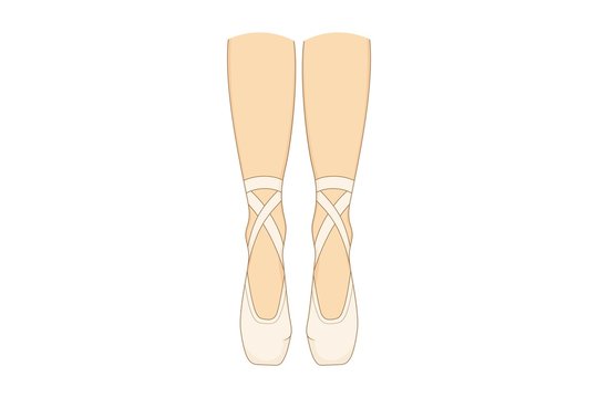 The legs of a ballerina in pointes.