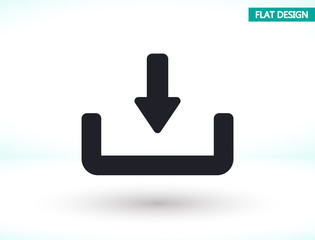 Downloading vector icon , lorem ipsum Flat design