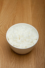 boiled rice on the table