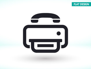 Printer vector icon , lorem ipsum Flat design