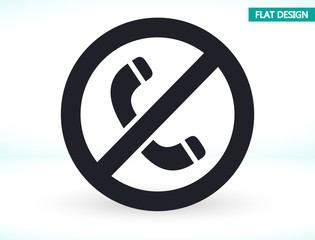 A ban on the phone vector icon , lorem ipsum Flat design