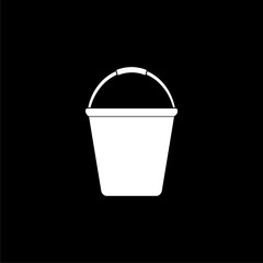 Bucket icon isolated on dark background
