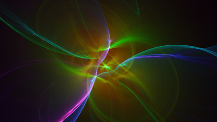 Obraz premium 3D rendering abstract multicolor fractal light background