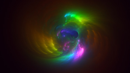 3D rendering abstract multicolor fractal light background