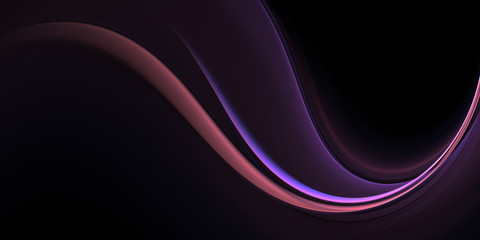 Beautiful abstract fractal neon wave on black background. Wallpaper