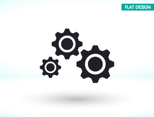 Man and cog vector icon , lorem ipsum Flat design