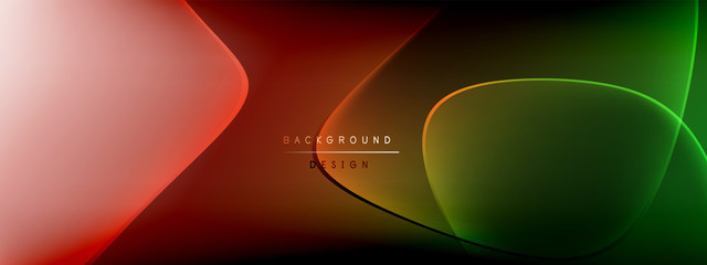 Vector abstract background - liquid bubble shapes on fluid gradient with shadows and light effects. Shiny design template for text