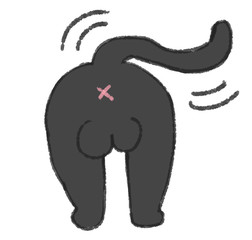 猫のおしり　黒