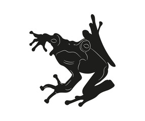 frog vector illustration, silhouette drawing, vector