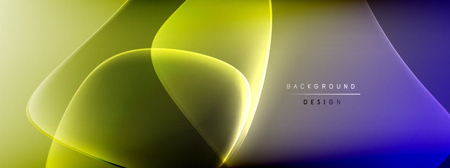 Vector abstract background - liquid bubble shapes on fluid gradient with shadows and light effects. Shiny design template for text