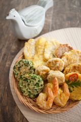 korean food, jeon and folding fan
