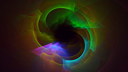 3D rendering abstract multicolor fractal light background