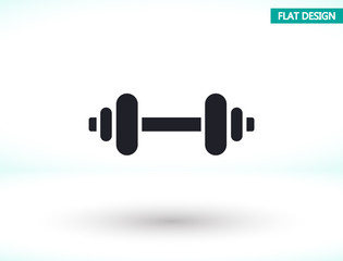 Dumbbel vector icon , lorem ipsum Flat design